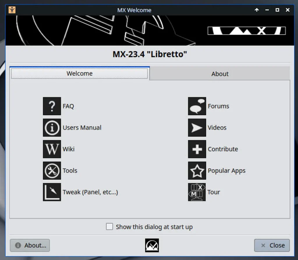 A ferramenta MX Welcome.
