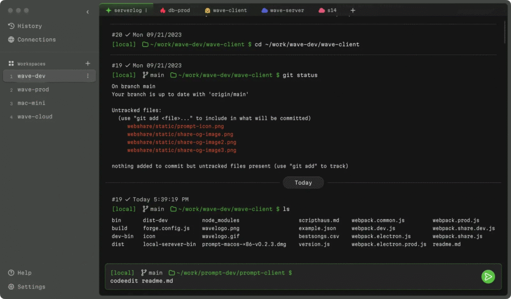 Terminal Wave no Linux