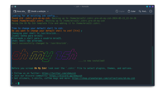 Instalando Oh My ZSH no Manjaro Linux